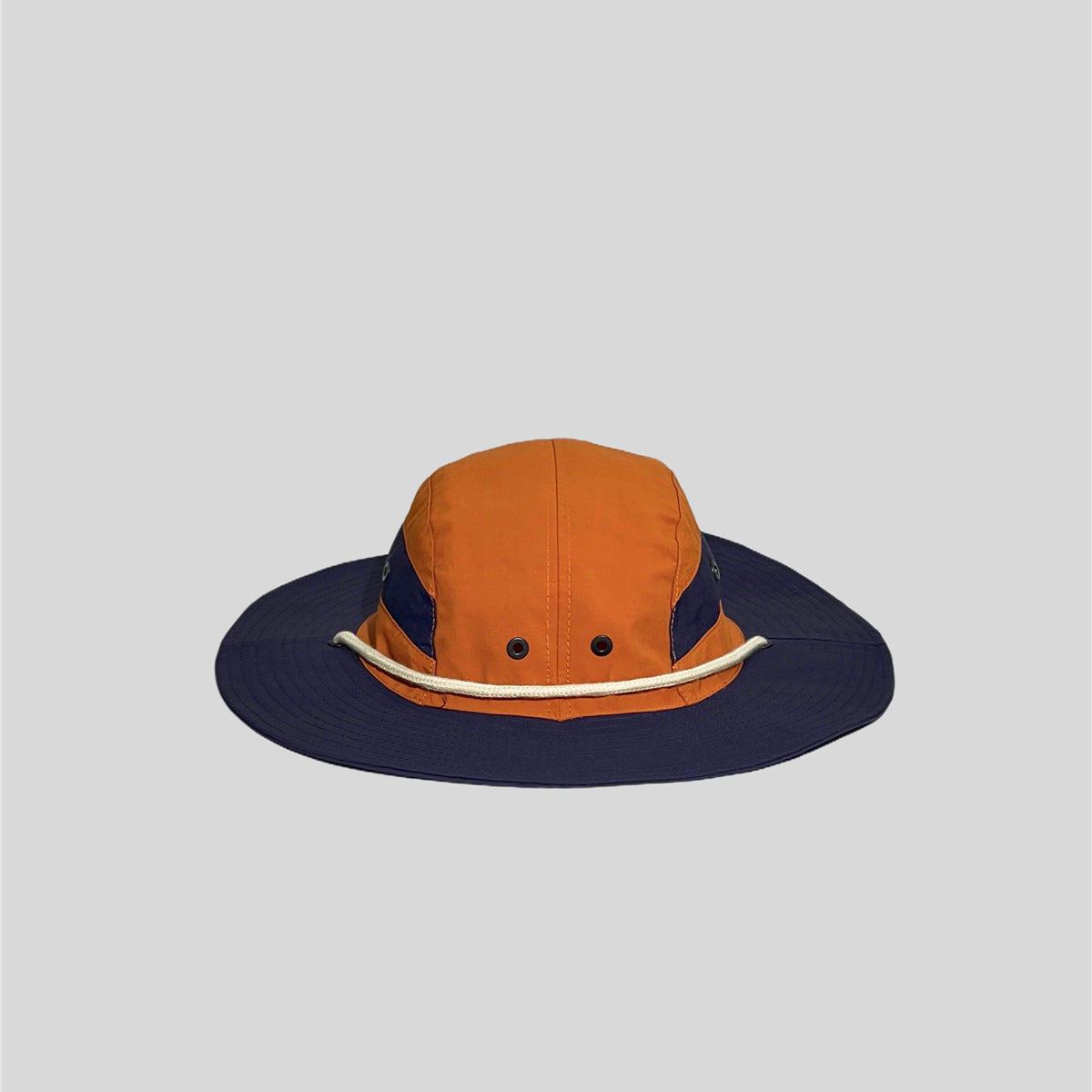 Color Block Patchwork Camping Drawstring Sun Protection Fisherman Hat