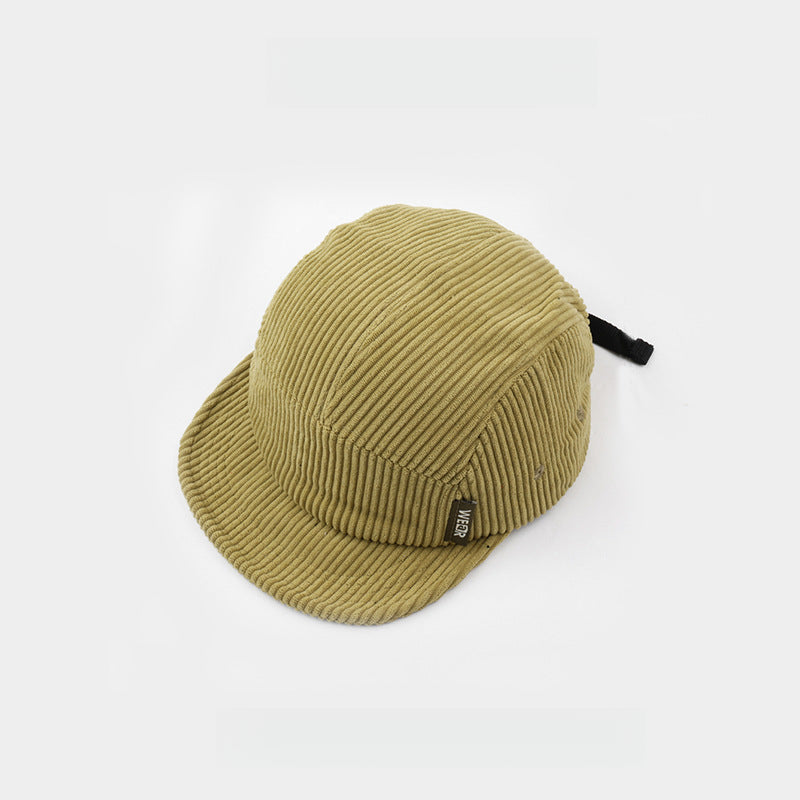 Warm Corduroy Short Brim Soft Top 5 Panel Cap