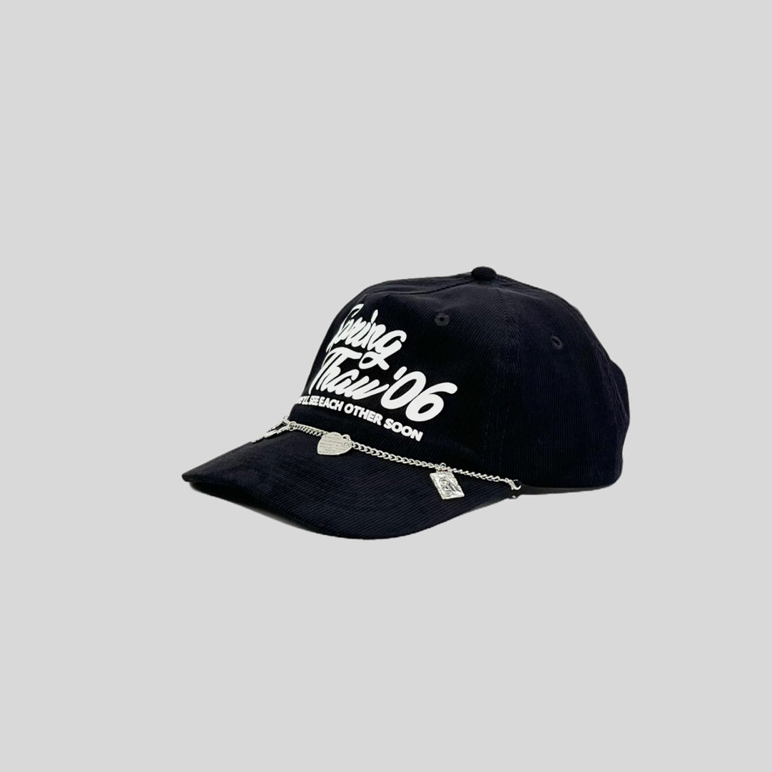 Detachable Chain Bracelet Corduroy Baseball Cap