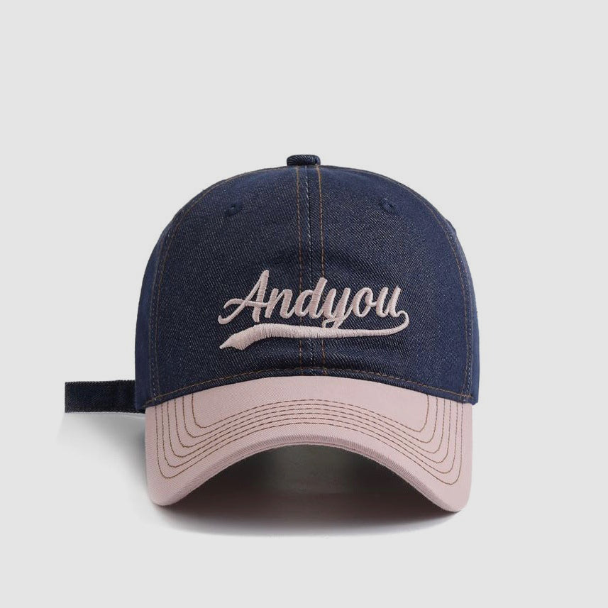 Color Matching Letters Embroidered Baseball Cap