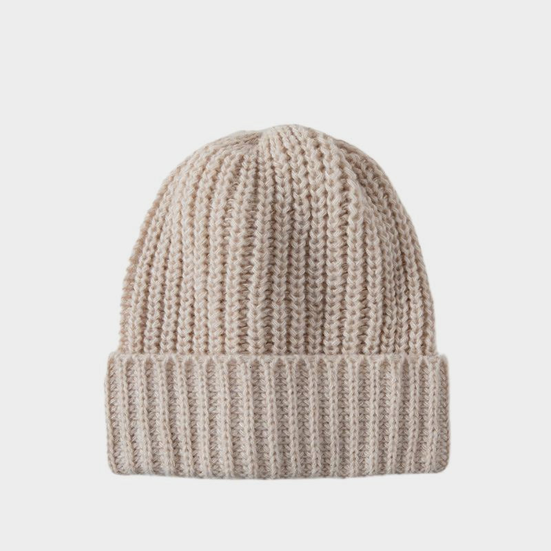 Color Block Double Knit Hat for Women Loose Fit