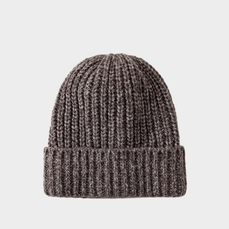 Color Block Double Knit Hat for Women Loose Fit