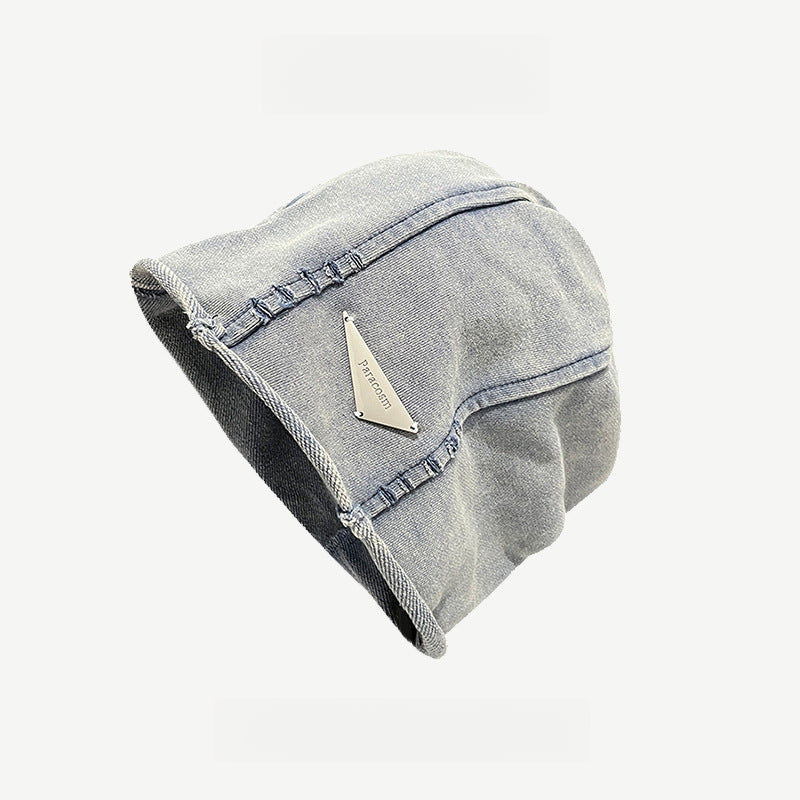 Vintage Triangle Mark Metal Label Design Beanie