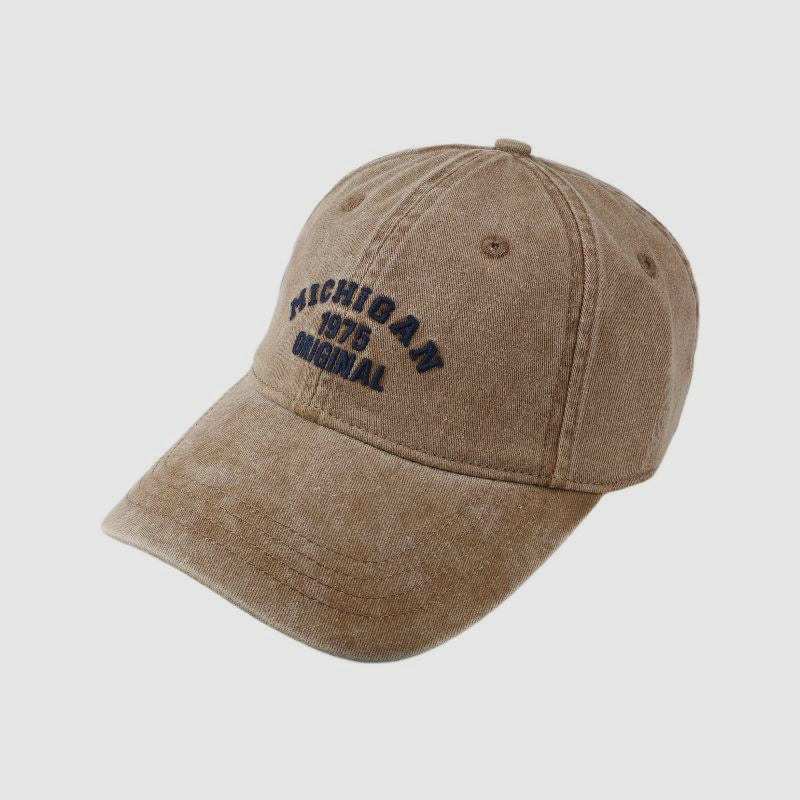 Washed Distressed Letters Embroidered Baseball Cap