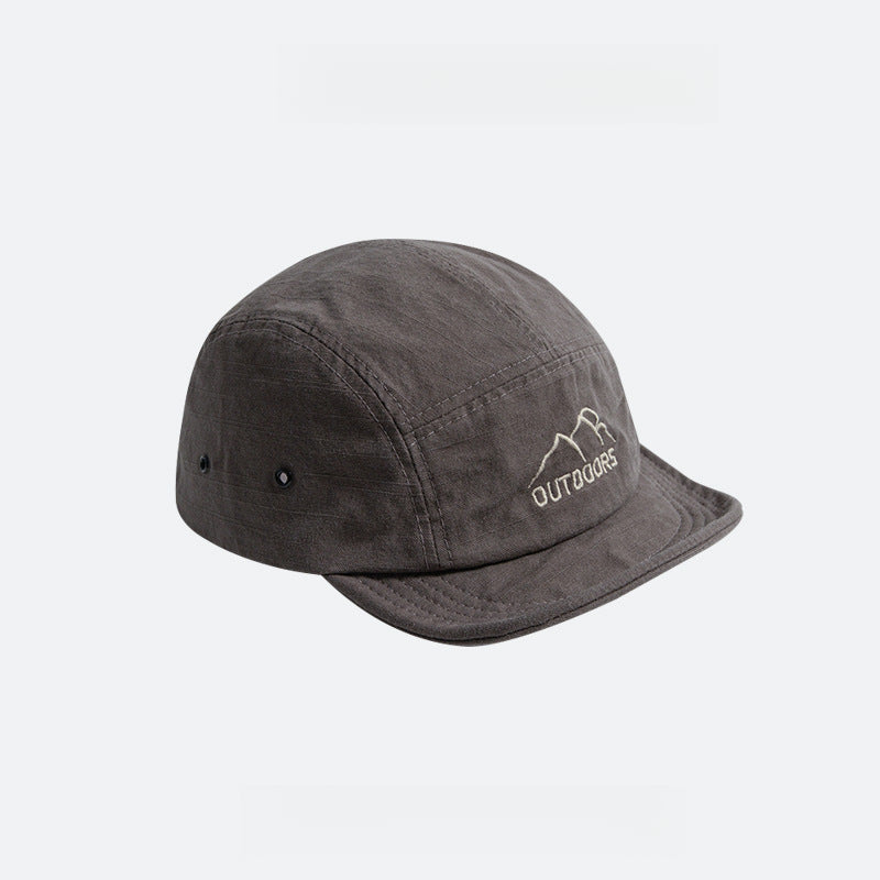 Japanese Style Cotton Short Brim Soft Top 5 panel Cap