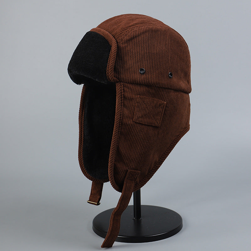 Corduroy Lining Thickened Warm Ski Hat