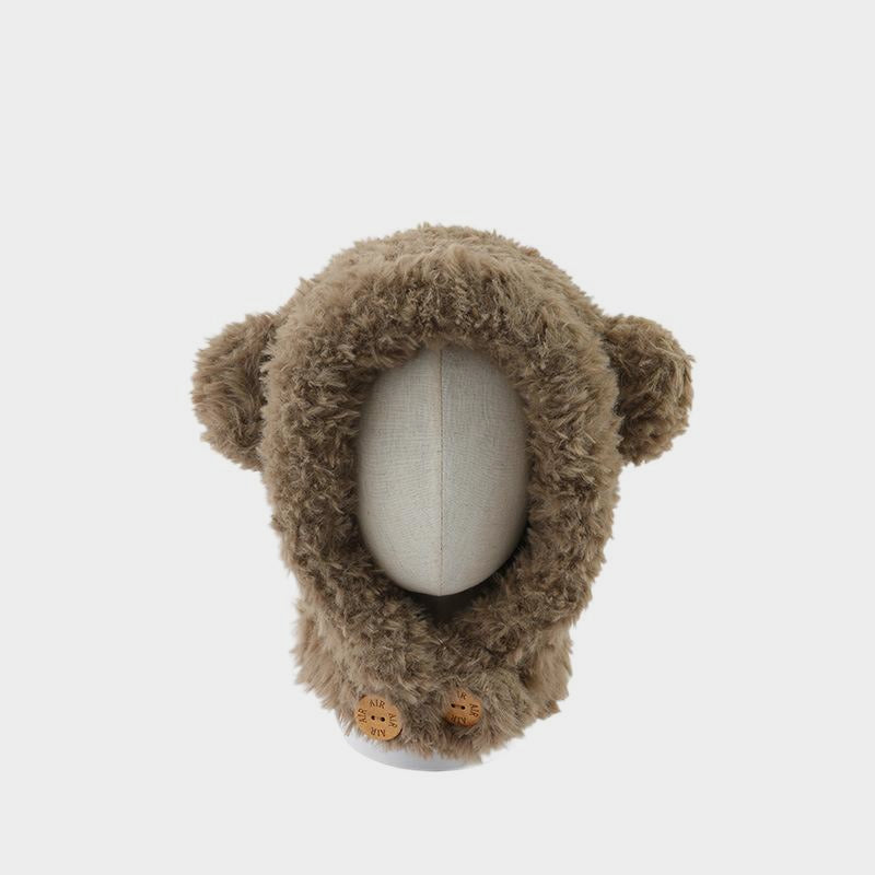 Plush Bear Balaclava Hooded Neck Warmer