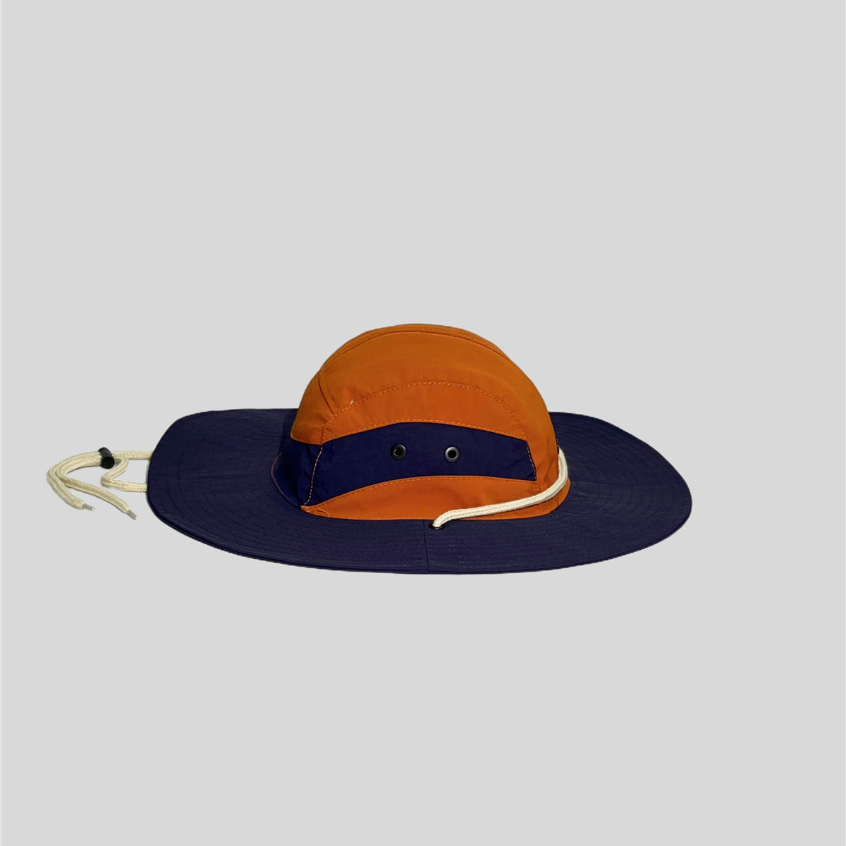 Color Block Patchwork Camping Drawstring Sun Protection Fisherman Hat