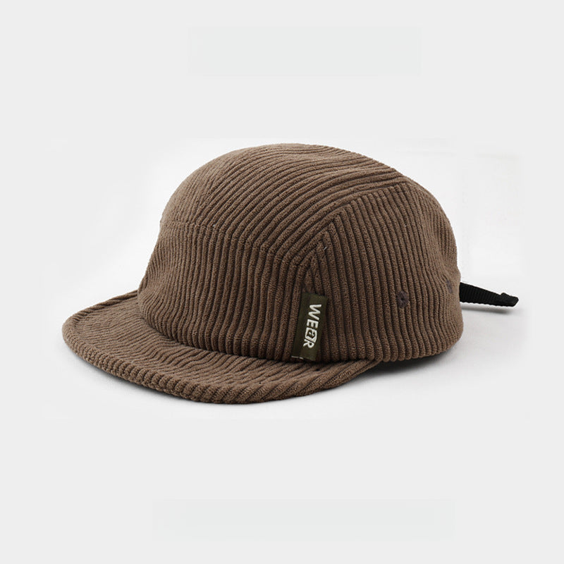 Warm Corduroy Short Brim Soft Top 5 Panel Cap