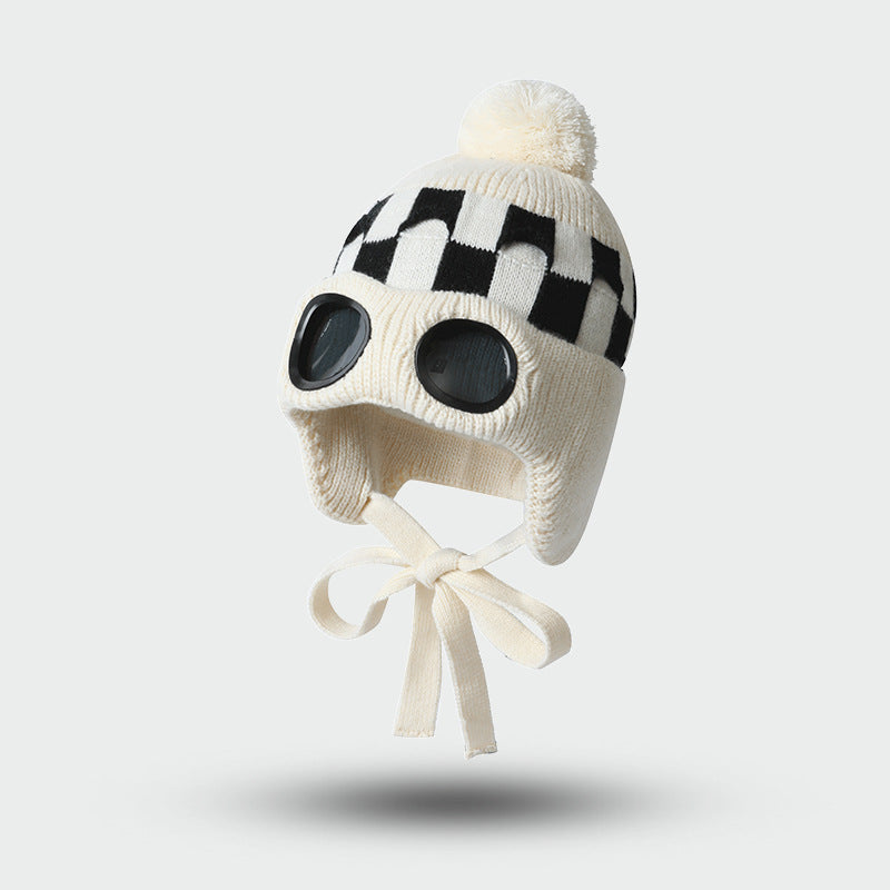 Checkered Goggle Beanie
