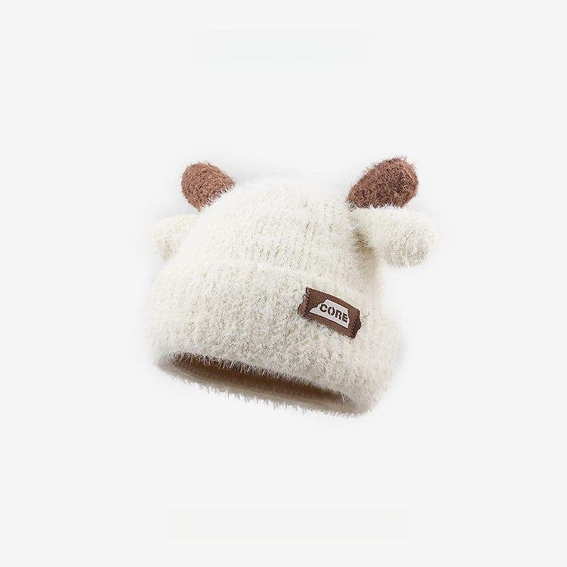 Sweet Cute Plush Antlers Warm Thickened Beanie