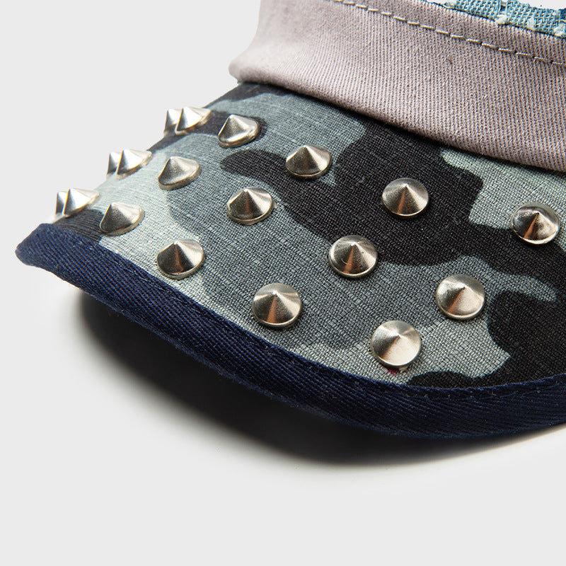 Hiphop Punk Hip-Hop Hat Leopard Head Pointed Rivet Hat