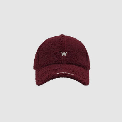 Embroidered W Letter Lambswool Baseball