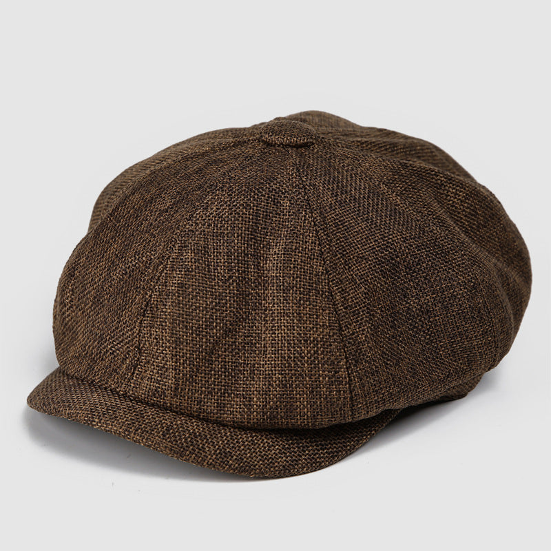 Linen British Flat Cap