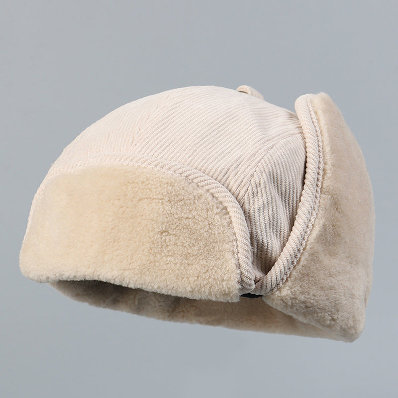 Corduroy Lining Thickened Warm Ski Hat