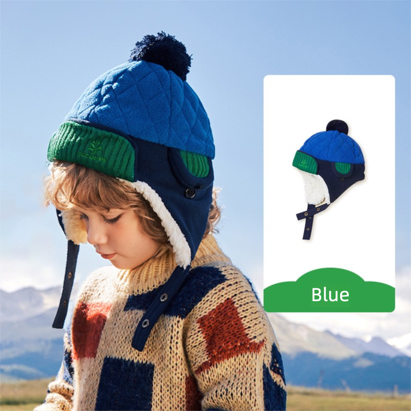 Autumn and Winter Children Fleece-lined Warm Earflaps Cap