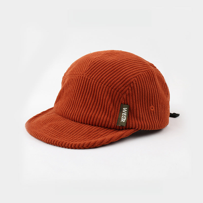 Warm Corduroy Short Brim Soft Top 5 Panel Cap