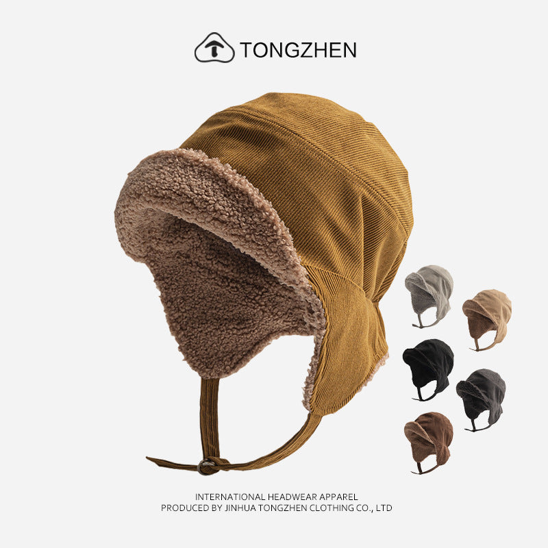 Double-Sided Wear Ear Protection Flight Hat Cycling Warm Windproof Trapper