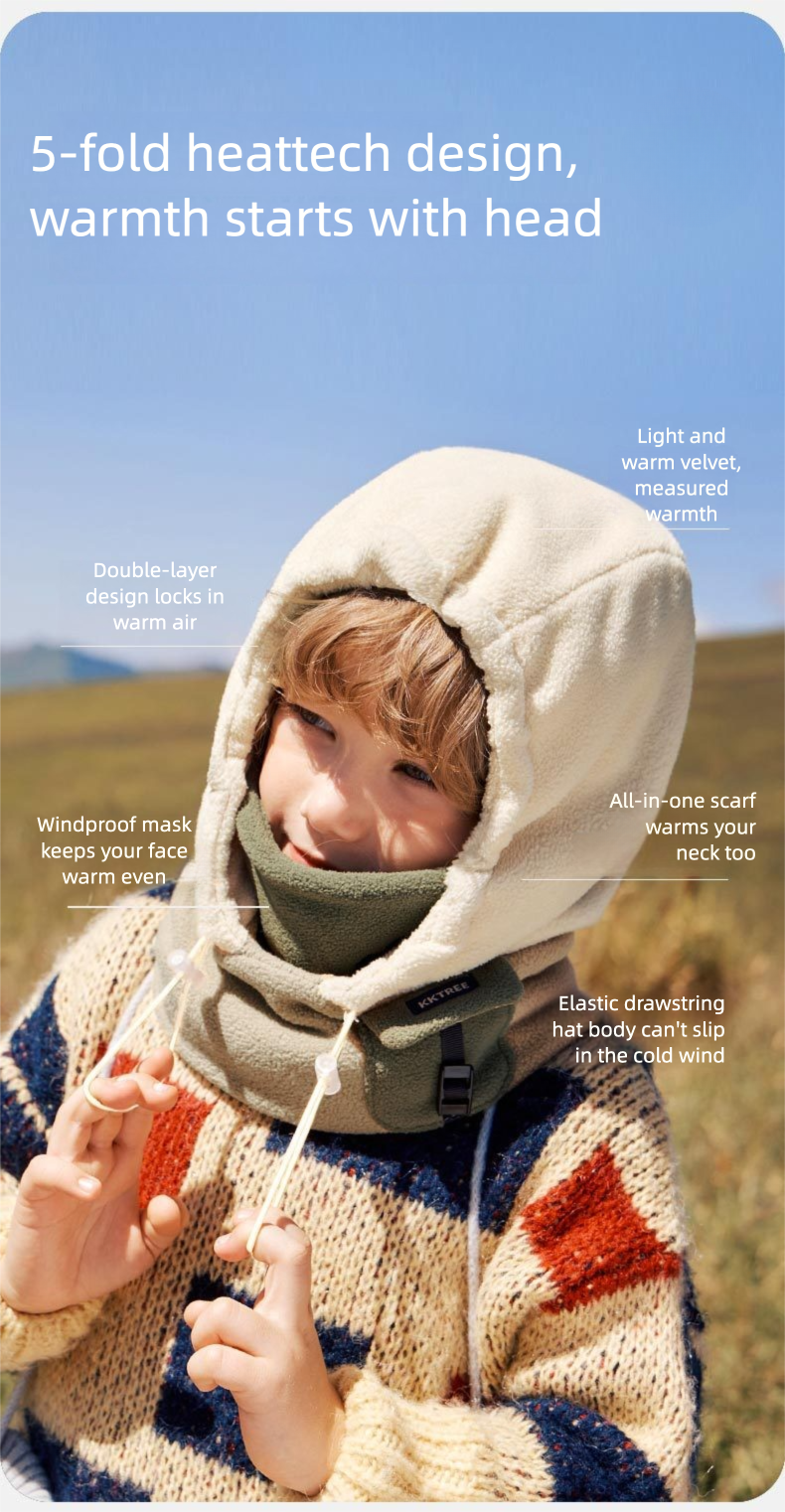 Children's Hat Scarf Integrated Windproof Mask Anti-static Ear Protection Hat
