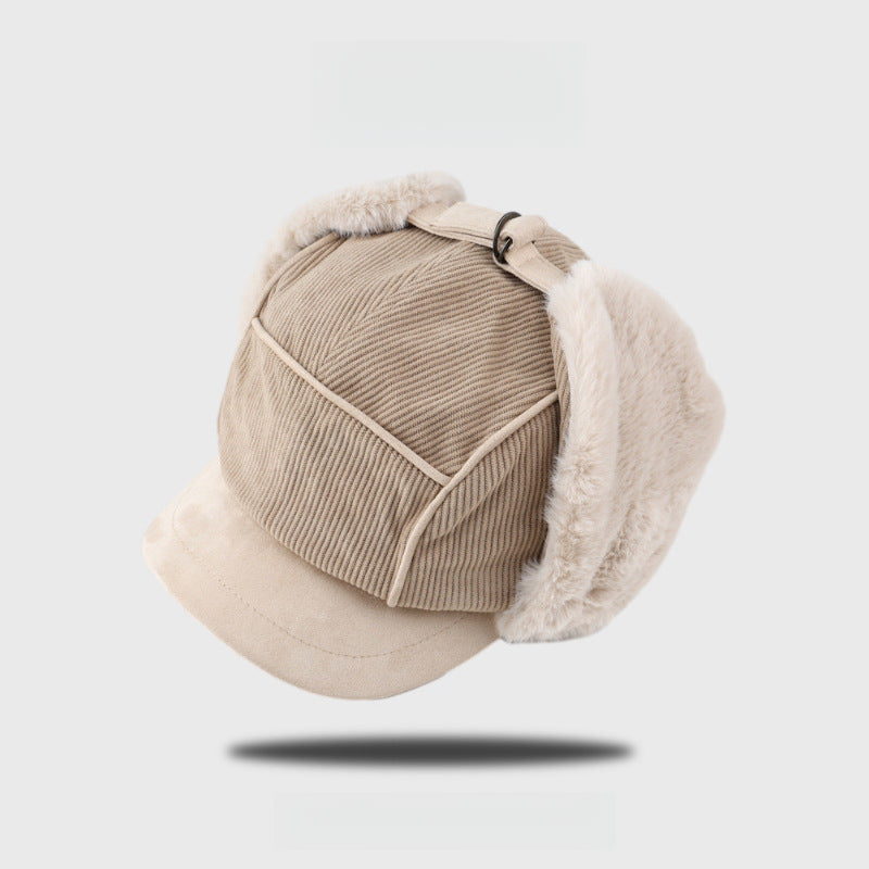 Thick Corduroy Lamb Hair Ear Protection Trapper