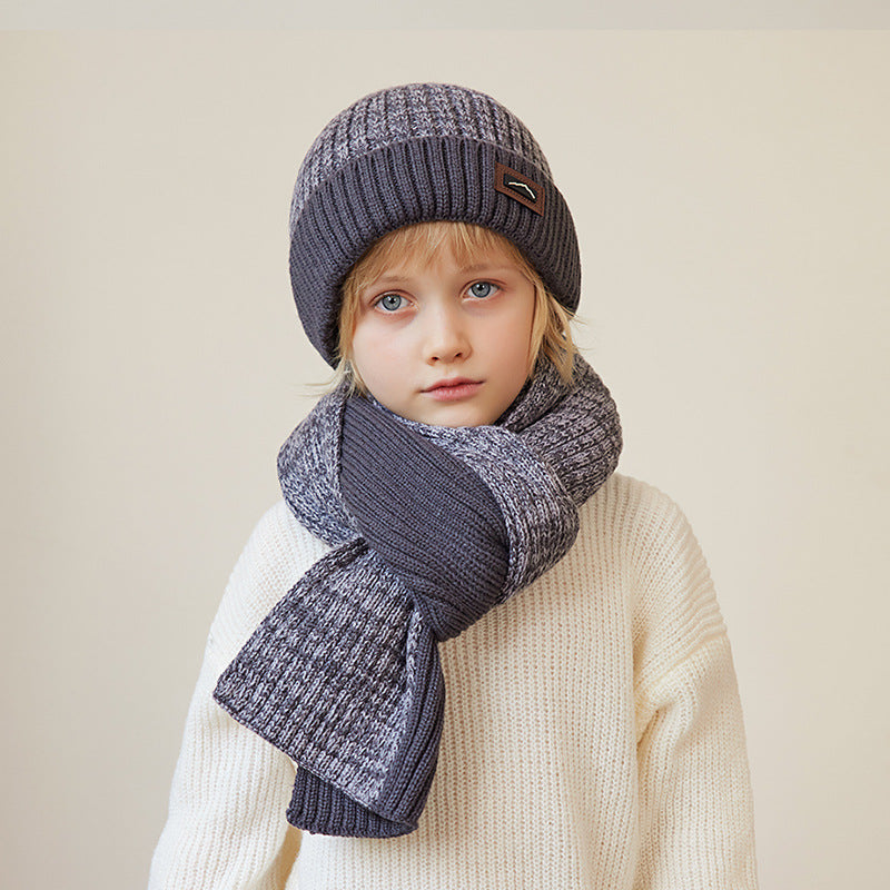 Children's Hat Scarf Gloves Three-piece Set Winter Outdoor Warm Beanie