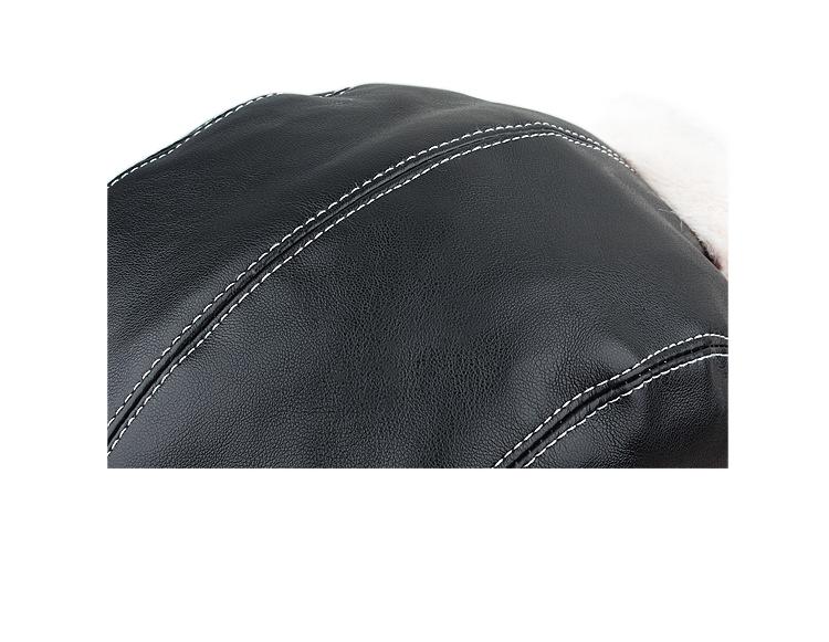 PU Leather Wear-Resistant Thickening Warm Earflaps Cap