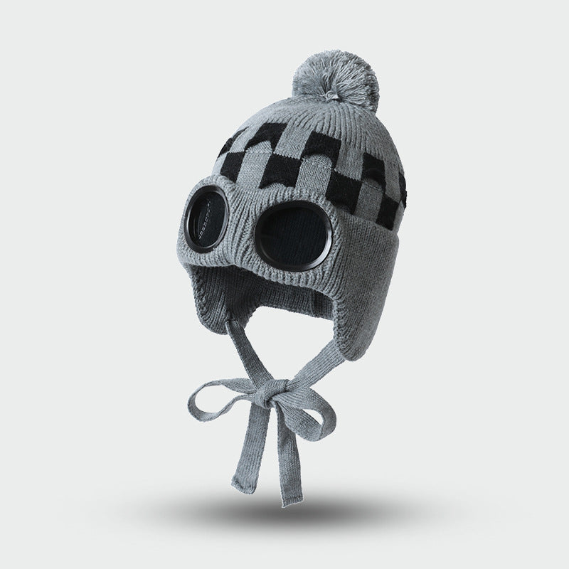Checkered Goggle Beanie