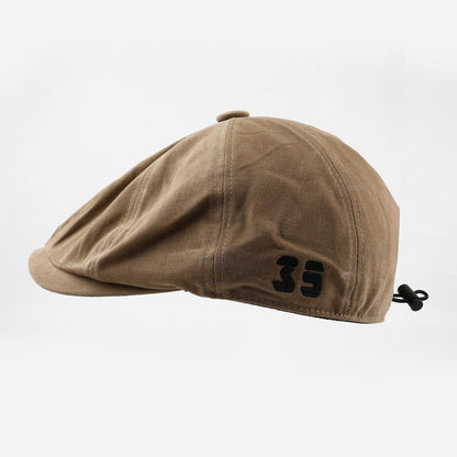 Japanese-Style Retro Drawstring Reverse Wear Flat Cap