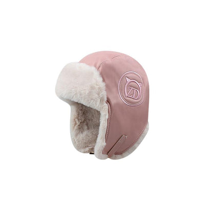 PU Leather Wear-Resistant Thickening Warm Earflaps Cap