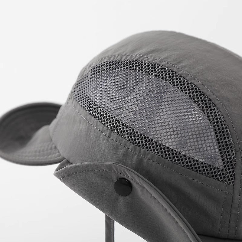 Outdoor Sun Protection Mesh Breathable Sun Hat Quick-Dry Neck Guard Hiking Fishing Camping Climbing Hat