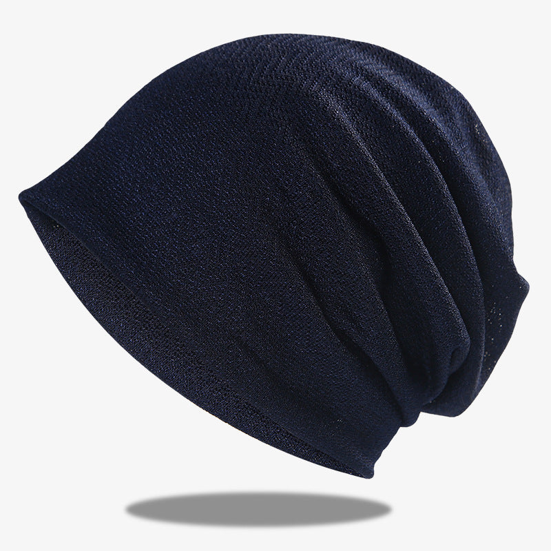 Spring and Autumn Hollow Breathable Sleeve Cap Solid Color Toque Sun-Proof and Breathable