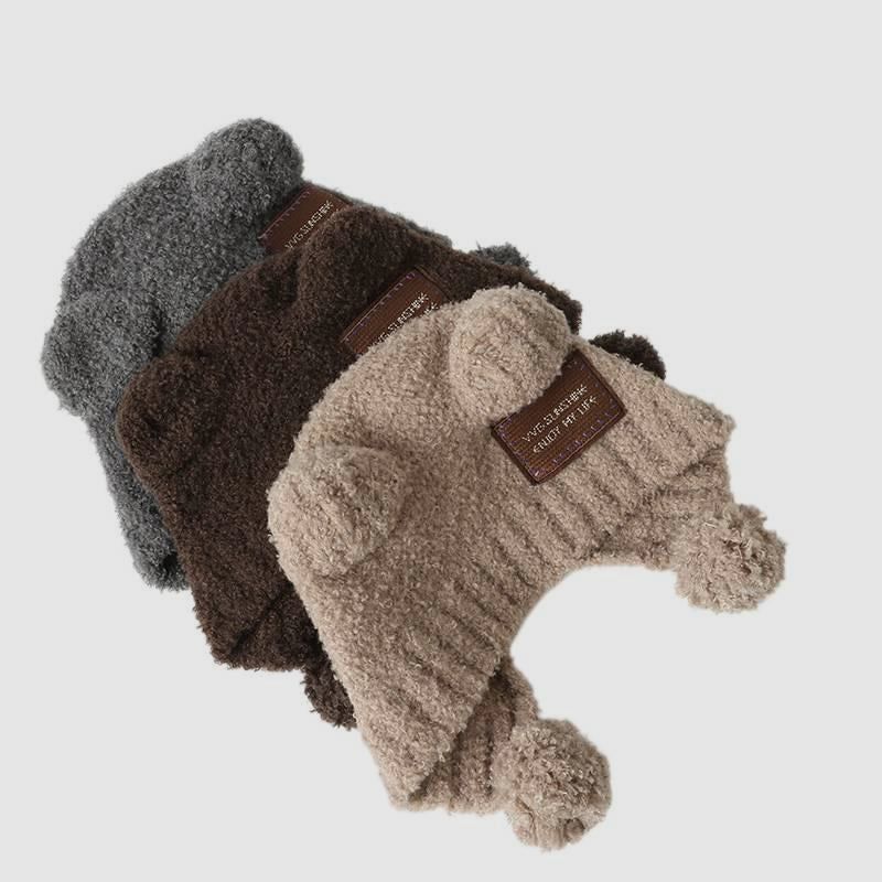 Teddy Fleece Teddy Bear Pom-Pom Versatile Warm Ear Flap Hat