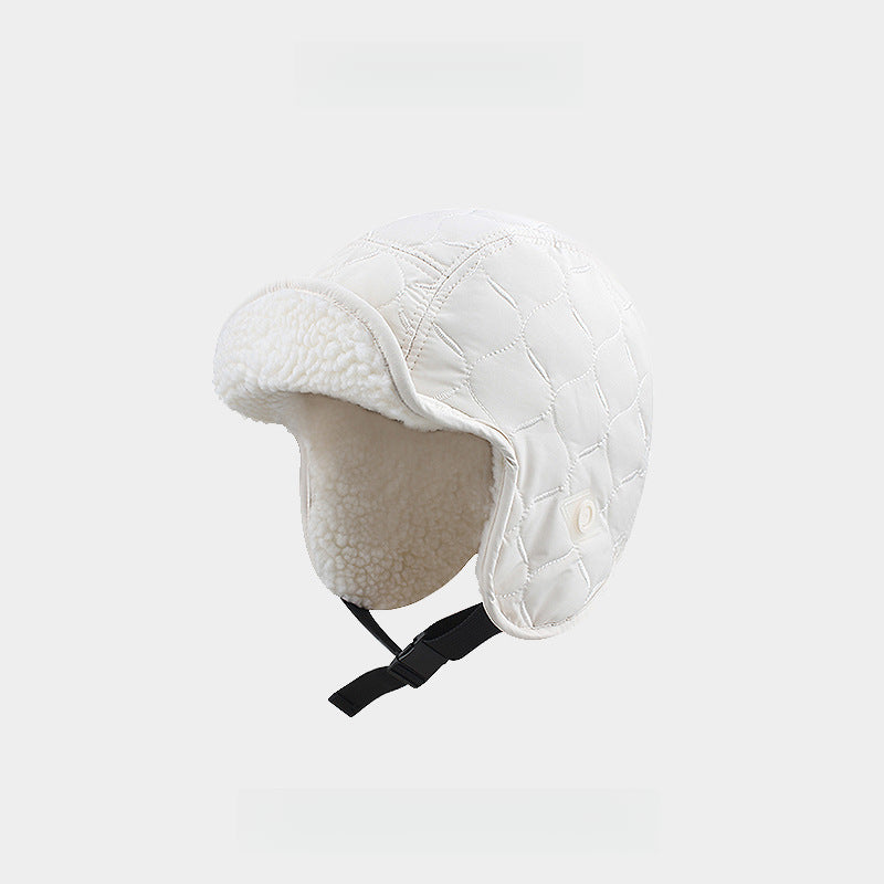 Thickened Lamb Wool Double-Sided Wear Earmuffs Hat Outdoor Keep Warm Skiing Cycling Pilot Cap