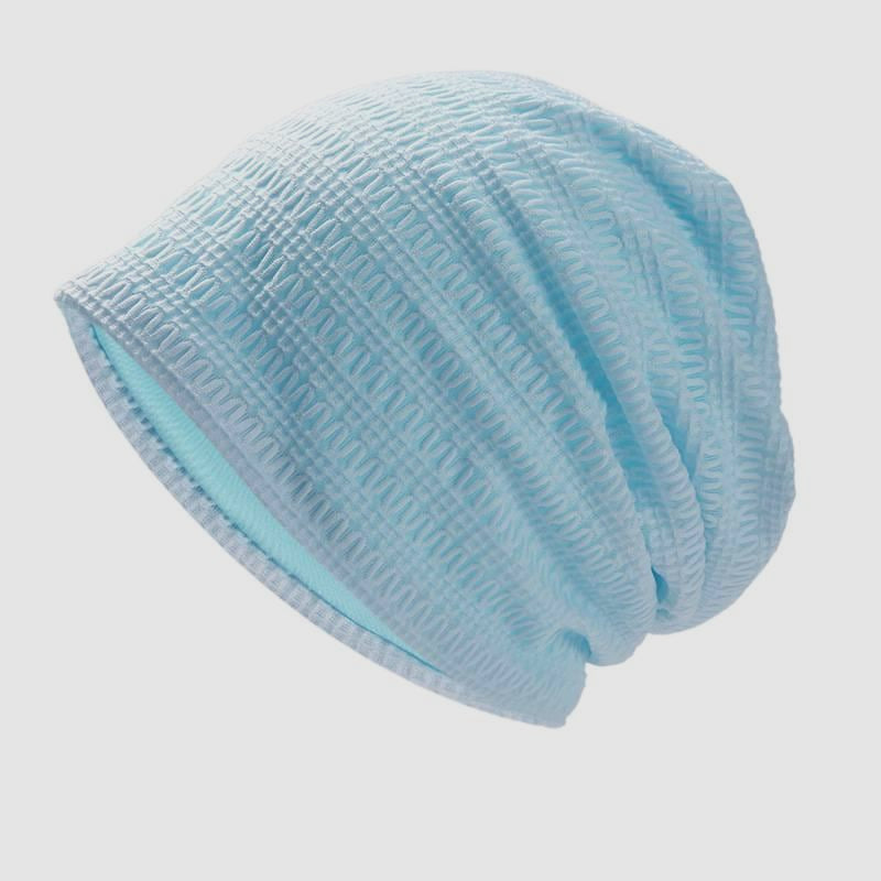 Large Head Circumference Solid Color Hollow Out Slouchy Beanie Spring