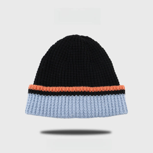 Fleece-lined Thick Contrast Color Beanie