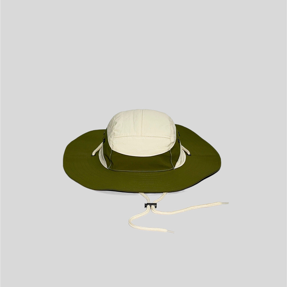Color Block Patchwork Camping Drawstring Sun Protection Fisherman Hat
