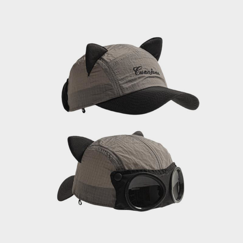 Cat Ear Goggle Cap