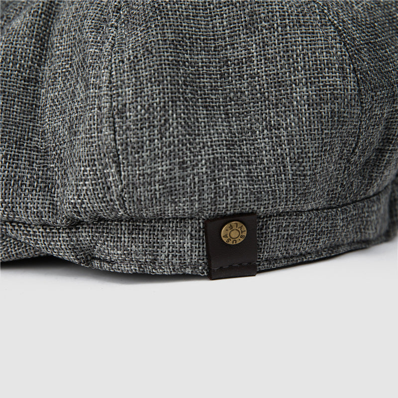 Linen British Flat Cap