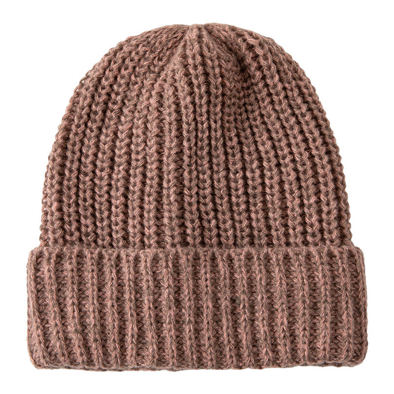 Color Block Double Knit Hat for Women Loose Fit