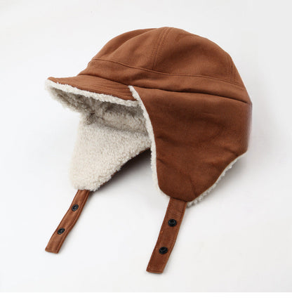 Lambswool Thickened Ears Protection Hat Warm Trapper