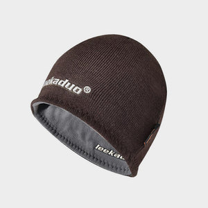 Plain Embroidered Knitted Hat Winter Fleece Lined Thickened Outdoor Pullover Hat Ski Hat
