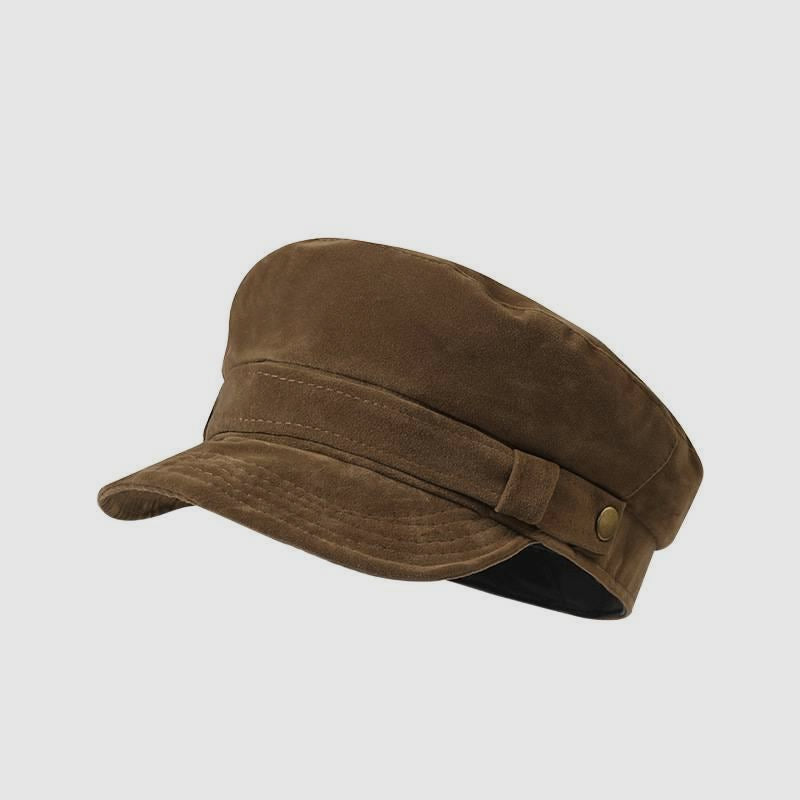 Premium Suede Retro Soft Brim Octagonal Cap