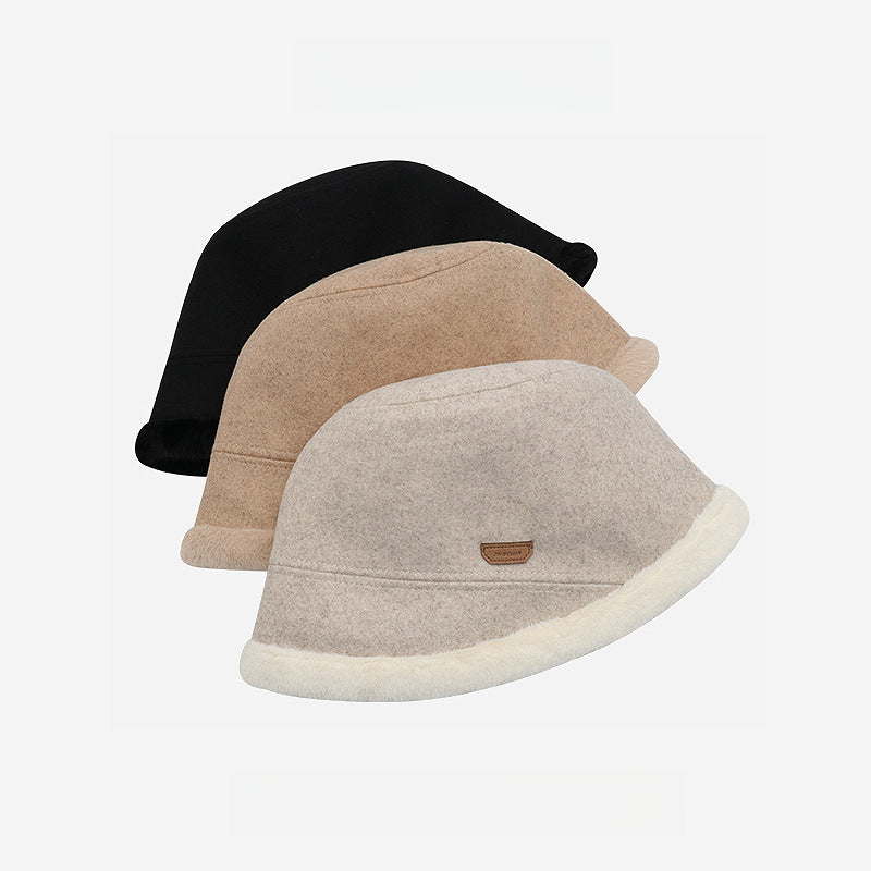 Wool Rough Selvedge Fisherman Hat Autumn and Winter Thick Warm