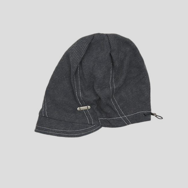 Plaid Embroidery Labeling Waste Soil Air-Cooled Cap Beanie