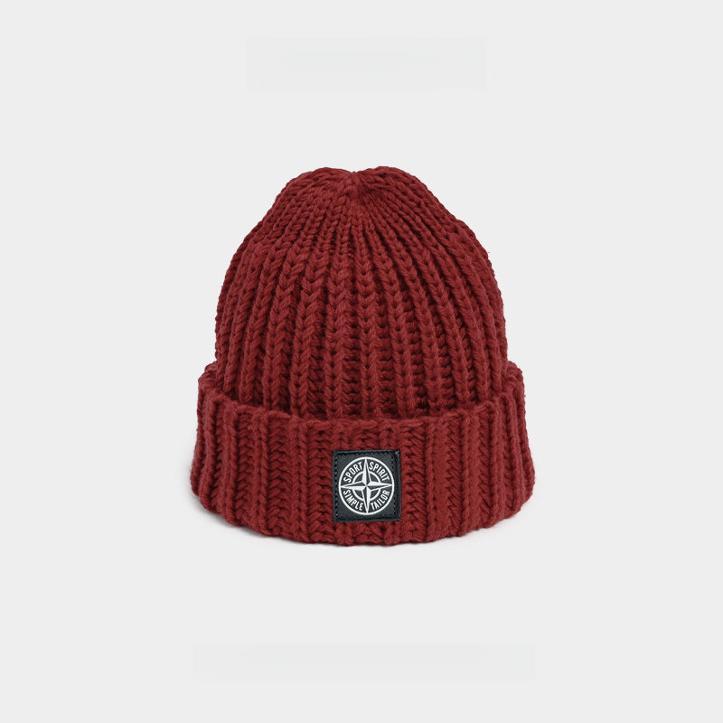 Solid Color Thick Needle Warm Beanie