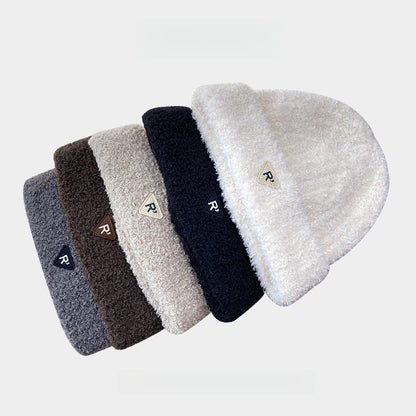 Japanese S Embroidery Plush Beanie