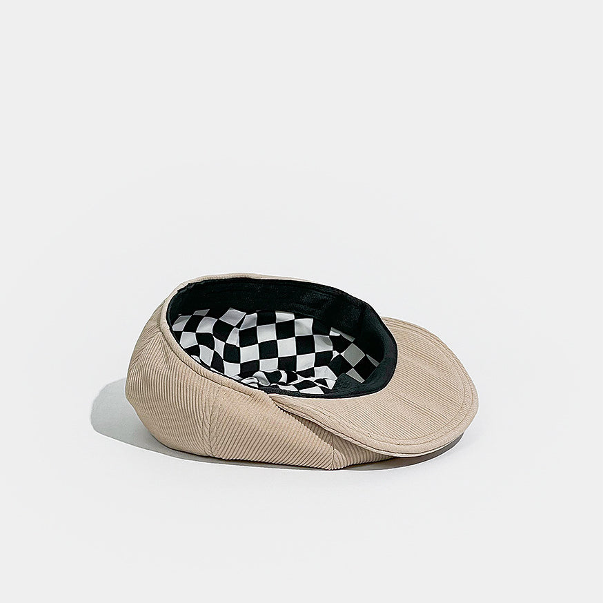 Corduroy Solid Color Flat Cap