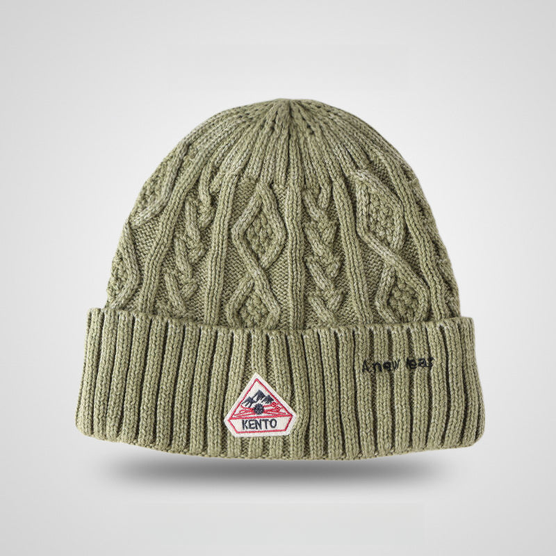 Thick Needle Line Warm Short Beanie