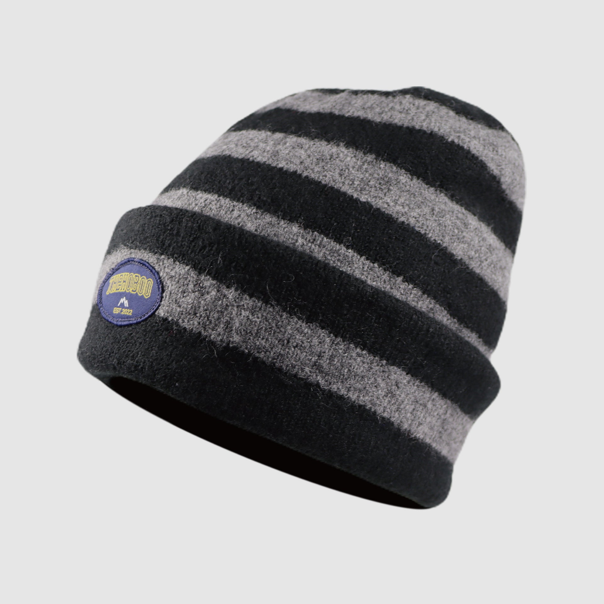 Classic Stripe Patch Knit Beanie
