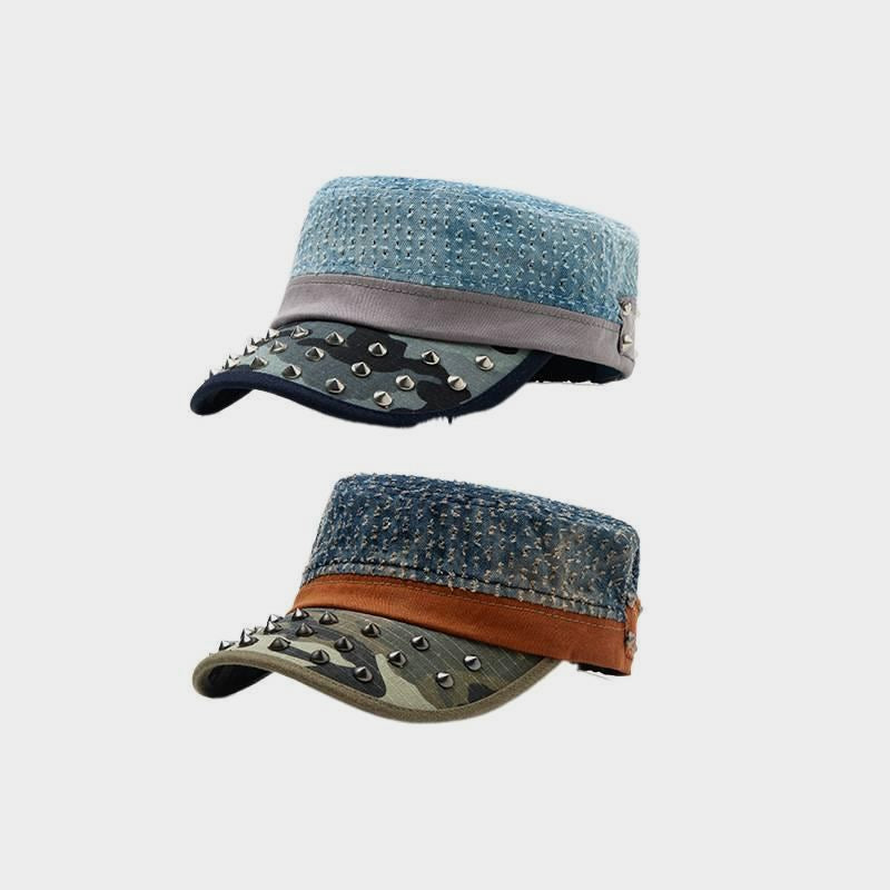 Hiphop Punk Hip-Hop Hat Leopard Head Pointed Rivet Hat